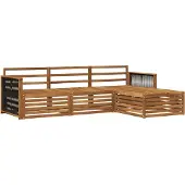vidaXL Ensemble de salon de jardin 4 pièces en bois d'acacia massif, finition naturelle