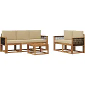vidaXL Ensemble de canapés d'extérieur , 6 pièces, couleur naturelle