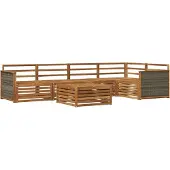 vidaXL Ensemble de salon de jardin 6 pièces en bois d'acacia massif, finition naturelle