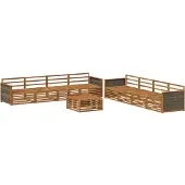 vidaXL Ensemble de salon de jardin 9 pièces en bois d'acacia massif, finition naturelle