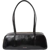 Calvin Klein Sac bandoulière 'Foil Logo Glossy Shoulder' noir