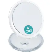 OEM Miroir de maquillage compact avec grossissement 20x et ventouse