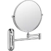 OEM Miroir de maquillage avec effet double visage, offrant un grossissement de 10x et équipé d'un bras pivotant escamotable