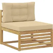 vidaXL Ensemble de canapés d'extérieur , 4 pièces, blanc et beige