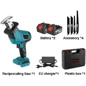 OEM Scie sabre électrique bleue avec batterie et coffret