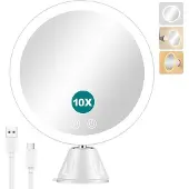 OEM Miroir compact avec LED, pivotant à 360°, blanc, portable