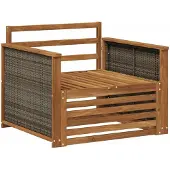 vidaXL Canapé d'extérieur en bois massif d'acacia naturel