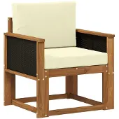 vidaXL Canapé d'extérieur en bois massif d'acacia naturel