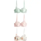 Next Soutien-gorge crème / vert pastel / abricot / rose