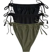 The Set Bas de bikini kaki / noir