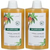 Klorane Shampoing à la Mangue 2x400 ml Shampooing