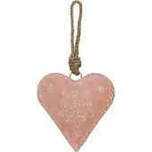 Clayre & Eef Pendentif Cur 10x3x10 cm Rose Fleur de Fer