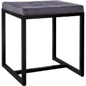 CLP Pouf Barci avec piètement noir, Couleur:noir, Matériau de base:Tissu