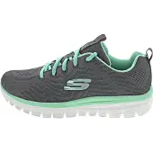 SKECHERS Baskets basses 'Graceful Get Connected' gris foncé / menthe / blanc