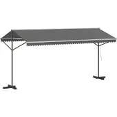 vidaXL , auvent autoportant, 5 x 3 mètres, polyester, gris