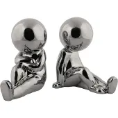 PT Living serre-livres Joey 2 pièces, argent (17.30 x 10.90 x 17.20 cm)