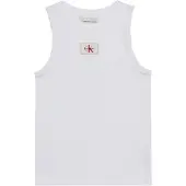 Calvin Klein Jeans Haut 'Monologo Patch Tank' merlot / blanc / blanc cassé