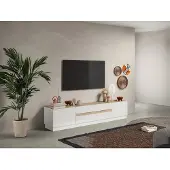 CALICOSY - Meuble TV 2 portes et 2 tiroirs Utopia - L205 cm