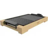 Cecotec Plaque de cuisson Tasty&Grill 2000, couleur noire, avec surface en bambou