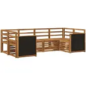 vidaXL Ensemble de salon de jardin 5 pièces en bois d'acacia massif, finition naturelle