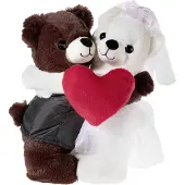 Heunec Affectueux oursons de mariage avec cœur, ours + oursonne