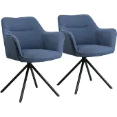 Happy Garden Lot de 2 chaises en tissu bleu DANNA