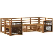 vidaXL Ensemble de salon de jardin 5 pièces en bois d'acacia massif, finition naturelle