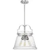 QUOIZEL Elstead Wimberley Lampe à suspendre E27 triple chrome poli transparent avec bulles d'air