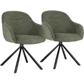 Happy Garden Lot de 2 chaises en tissu vert SAFFI