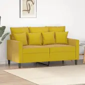 Prolenta Canapé exclusif, deux places, jaune, 120 cm, en velours