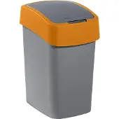 Curver Poubelle FLIP BIN 25 L, gris-argent/jaune, pour déchets