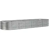 vidaXL Lit surélevé Acier revêtu par poudre 296x80x36 cm Argenté