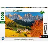 Nathan Puzzle 3000 pièces - Le village de Santa Magdalena de Loïc Lagarde - 14 ans et plus - Ajustement parfait - Collection Évasion - 12001871