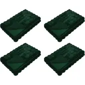 vidaXL Couverture en Fourrure de Lapin Synthétique 4 pcs Vert foncé