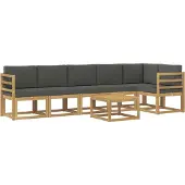 vidaXL Ensemble de salon de jardin , 7 pièces, blanc et anthracite, en polyester