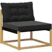 vidaXL Ensemble de canapés d'extérieur avec coussins, 3 pièces, blanc et noir