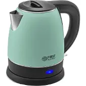 TZS First Austria Bouilloire électrique en acier inoxydable | 2200 W | 1,2 litre | Angle de pose à 360° | Filtre anticalcaire intégré | Vert/Noir *Produit de deuxième choix*