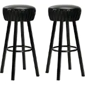 vidaXL Tabouret de bar 2 pcs. noir similicuir