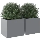 vidaXL Jardinières 2 pcs argenté 32x30x29 cm acier galvanisé