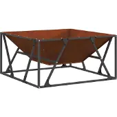 vidaXL Foyer extérieur marron 80 x 80 x 40 cm Acier résistant aux intempéries