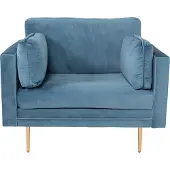 Ebuy24 Boom Fauteuil en velours, bleu.