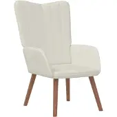 vidaXL Chaise de relaxation Blanc crème Velours
