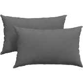 vidaXL Coussins de canapé 2 pcs Gris foncé 50 x 30 cm tissu