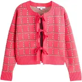 Next Cardigan vert / framboise / blanc