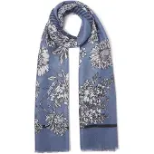 Liu Jo Écharpe bleu chiné / gris foncé / noir / blanc cassé