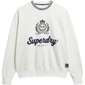 Superdry pour femme. W2012468A Sweat-shirt Country Club blanc (M), Casuel, Coton, Manche longue