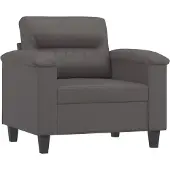 vidaXL Fauteuil gris 60 cm similicuir
