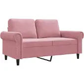 vidaXL Canapé 2 places rose 120 cm velours