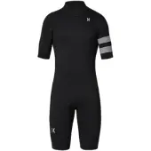 Hurley Advant 2/2 Mm Springsuit Short Sleeve Back Zip Shorty Noir 2XL Homme