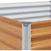 vidaXL Lit surélevé brun clair 970 x 100 x 36 cm Acier galvanisé